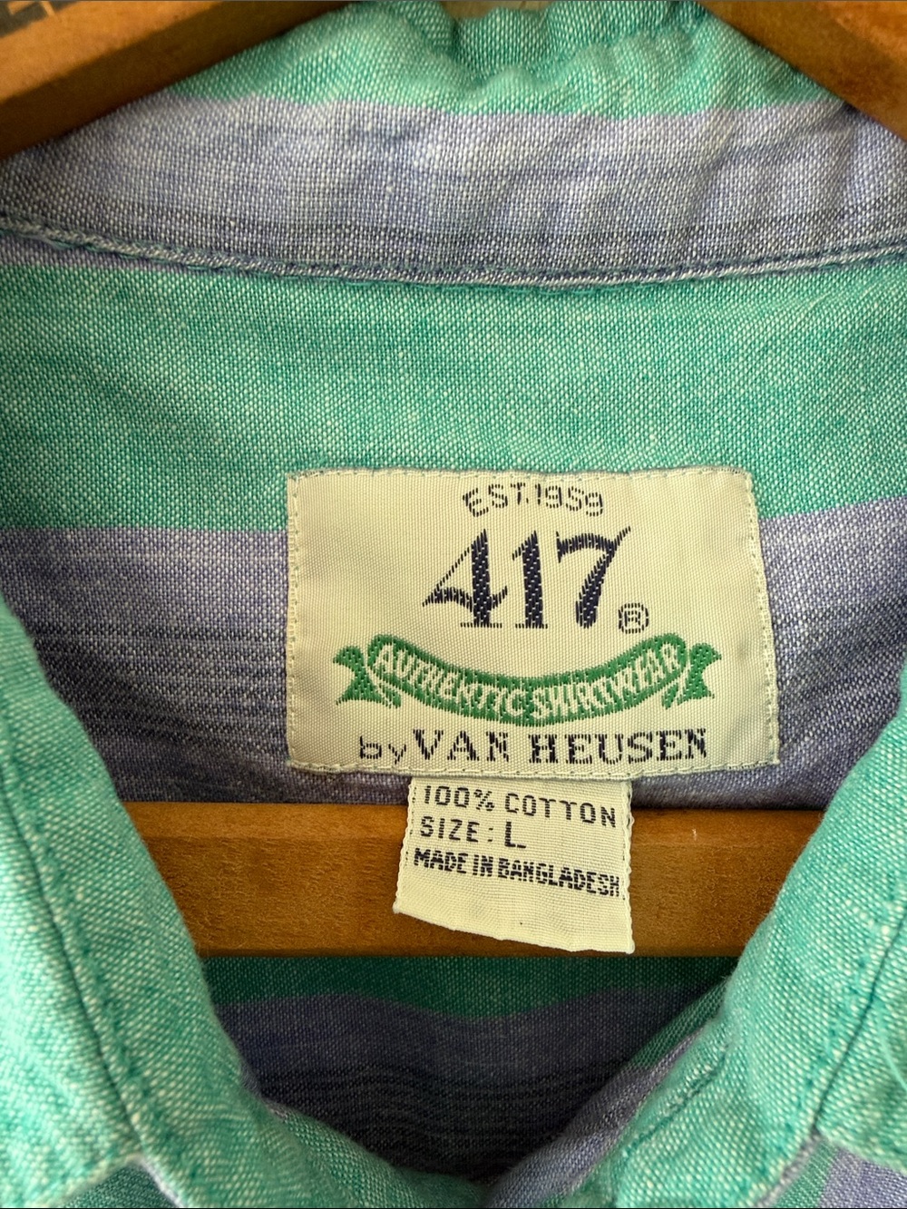 van-heusen-shirts-striped-blue-and-green-shirt-poshmark